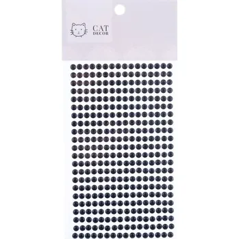 samolepka Nálepky Krystalky 5mm, 352ks, černé