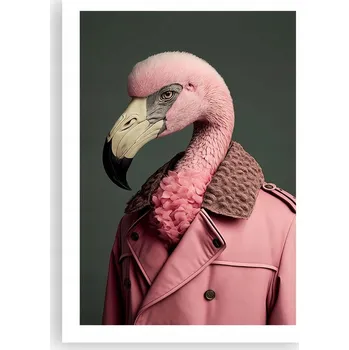 Obraz Plakát bez rámu do obývacího pokoje ložnice 50x70 plameňák moderní módní obraz