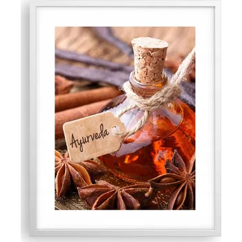Obraz Obraz plakát na zeď v bílém rámu 40x50 skořicový motiv foto plakáty do obýváku