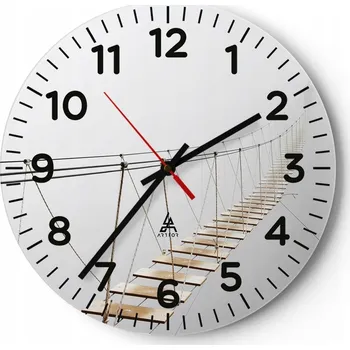 Hodiny Nástěnné hodiny do obýváku 40x40 Abstrakce Kulatý Skleněné hodiny Loft Tiché