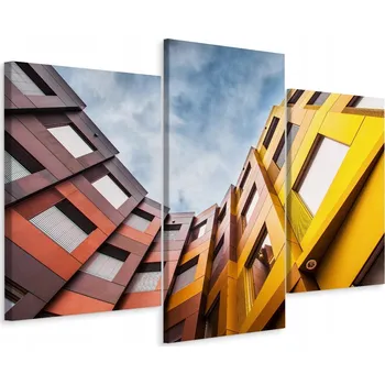 Obraz Obraz Triptych Barevné BUDOVY Nebe 3D 120x80