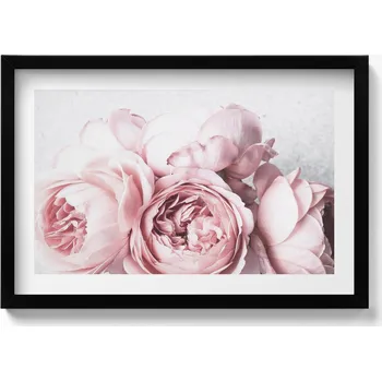 Obraz Nástěnný obraz v černém rámu Jemná romantická kytice květin 60x40 cm
