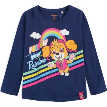 Dívčí tričko PAW PATROL RAINBOW modré Velikost: 110