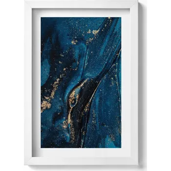 Obraz Dekorativní nástěnný obraz s grafikou v bílém rámu Plynulá abstrakce 20x30 cm