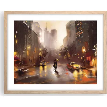 Obraz Obraz plakát na zeď v rámu světlý dub 50x40 New York foto do obýváku