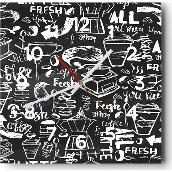 Hodiny Nástěnné hodiny do obýváku 40x40 Gastronomie Bezhlučné hodiny na skle Tiché