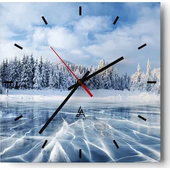 Hodiny Velké nástěnné hodiny 40x40 Krajina Skleněné hodiny Tiché