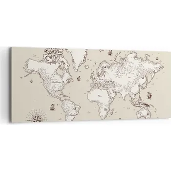 Obraz Foto obraz na plátně 100x40 mapa světa do obýváku ložnice na zeď velký