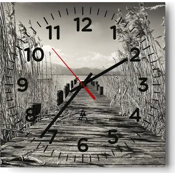 Hodiny Nástěnné hodiny do obýváku 40x40 Krajina Bezhluczne Skleněné hodiny Tiché