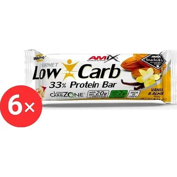 Amix Nutrition Low-Carb 33% Protein Bar, 6 x 60g, Vanilla-Almond
