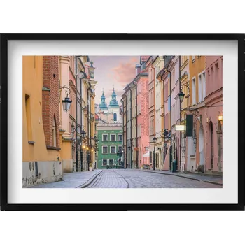 Obraz Ozdobný nástěnný obraz v rámu s grafikou Staré Město ve Varšavě 70x50 cm