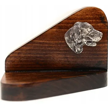 Svícen Anglický setr - dřevěný podstavec se psem pod čajovou svíčku / ohřívač