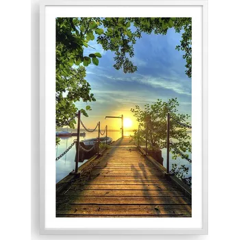 Obraz Plakát v bílém rámu do obýváku ložnice 50x70 krajina moderní obraz