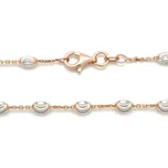 Stříbrný náhrdelník Gold Rose Medii - 50 cm