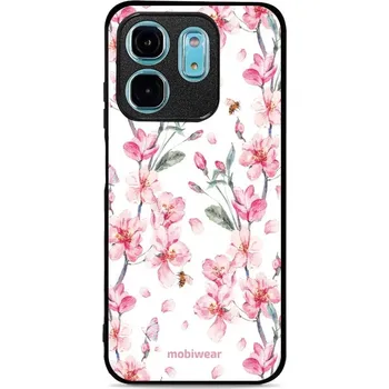 Pouzdro na mobilní telefon Lesklý kryt Mobiwear Glossy - Infinix Smart 9 - G033G - Růžové květy (Prémiové lesklé pouzdro, obal, kryt Mobiwear Glossy na mobil Infinix Smart 9 - G033G - Růžové květy, materiál Plast + TPU silikon - krytí po všech stranách, neošoupatelný potisk, tenké)