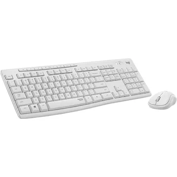 Logitech tichý set bezdrátové klávesnice a myši Desktop MK295, Qwertz DE, bílá