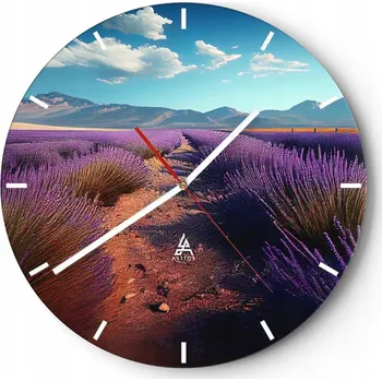 Hodiny Nástěnné hodiny do kuchyně 30x30 Levandule Skleněné hodiny do obýváku Loft Tiché