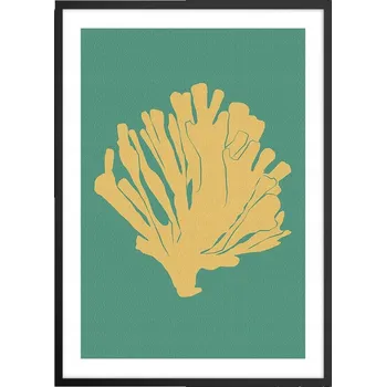 Obraz Plakát v černém rámu do obýváku ložnice 50x70 korál moderní obraz