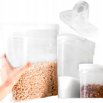 Dóza na potraviny Nádoby na potraviny x3 Kuchyňské dózy pro skladování sypkých potravin 1, 2,