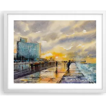 Obraz Obraz plakát na zeď v bílém rámu 50x40 krajina foto plakáty do obýváku