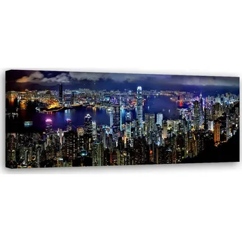 Obraz OBRAZ NA PLÁTNĚ Obraz na plátně New York v noci CANVAS 90x30