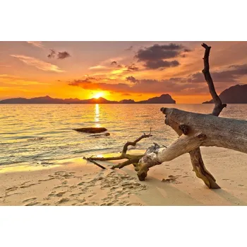 Obraz Obraz Na Plátně Západ Slunce na Pláži 100x70