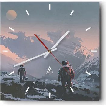 Hodiny Velké nástěnné hodiny 40x40 Abstrakce Skleněné tiché hodiny