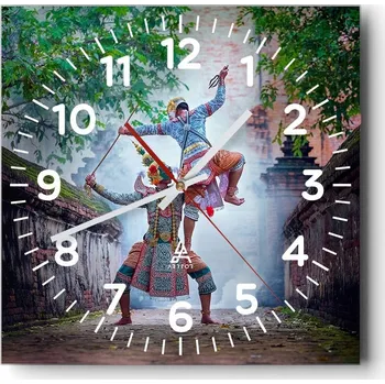 Hodiny Nástěnné hodiny do obýváku 40x40 Asie Tiché Skleněné hodiny Stylové