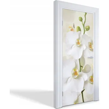 Fototapeta Samolepící dekorace ozdoba nálepka na dveře Bílé orchideje 85x205 cm