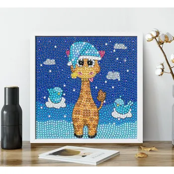 Diamantové malování Diamantové malování pro děti - Žirafa a sny včt. rámečku