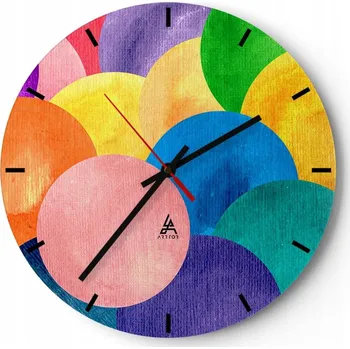 Hodiny Nástěnné hodiny do kuchyně 30x30 Abstrakce Skleněné hodiny do obýváku Tiché