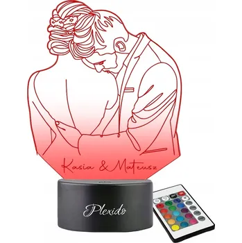 Lampička Valentýnský Dárek 3D LED Noční Lampa s gravírovaným Nápis pro milovníky