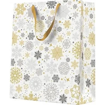 Dárková taška Dárková Dárková Taška s metalickými sněhové vločky , velká