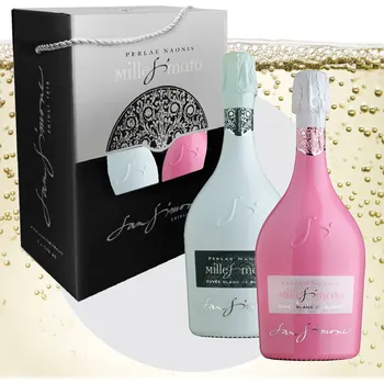 Dárkový potravinový koš San Simone Dárkový balíček šumivé víno WHITE & PINK objem: 1,5 L Krásný dárek nejen na Valentýna