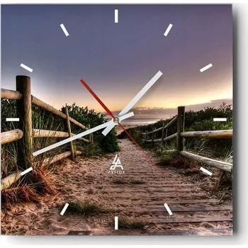 Hodiny Velké nástěnné hodiny 40x40 Krajina Skleněné hodiny Tiché