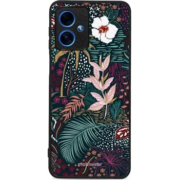 Pouzdro na mobilní telefon Lesklý kryt Mobiwear Glossy - Motorola Moto G54 5G - G043G - Temná flóra (Prémiové lesklé pouzdro, obal, kryt Mobiwear Glossy na mobil Motorola Moto G54 5G - G043G - Temná flóra, materiál Plast + TPU silikon - krytí po všech stranách, neošoupatelný potisk