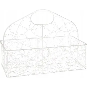 Obraz Bílý kovový košík do kuchyně i koupelny