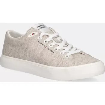 Pánské tenisky Tenisky Tommy Hilfiger TH HI VULC LOW CORE CHAMBRAY pánské, béžová barva, FM0FM05389 01X, EUR 45