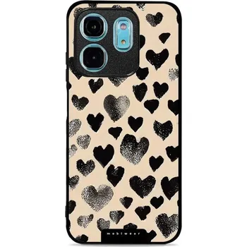 Pouzdro na mobilní telefon Lesklý kryt Mobiwear Glossy - Infinix Smart 9 - GA51G Černá srdíčka (Prémiové lesklé pouzdro, obal, kryt Mobiwear Glossy na mobil Infinix Smart 9 - GA51G Černá srdíčka, materiál Plast + TPU silikon - krytí po všech stranách, neošoupatelný potisk, tenké)