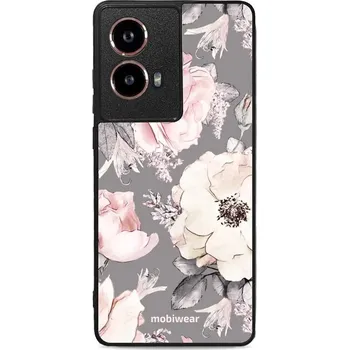 Pouzdro na mobilní telefon Lesklý kryt Mobiwear Glossy - Motorola Moto G85 5G - G034G - Květy na šedém pozadí (Prémiové lesklé pouzdro, obal, kryt Mobiwear Glossy na mobil Motorola Moto G85 5G - G034G - Květy na šedém pozadí, materiál Plast + TPU silikon - krytí po všech stranách,)