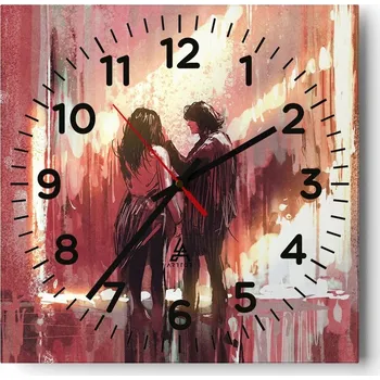 Hodiny Kuchyňské nástěnné hodiny 30x30 Abstrakce Skleněné hodiny do obýváku Moderní Tiché