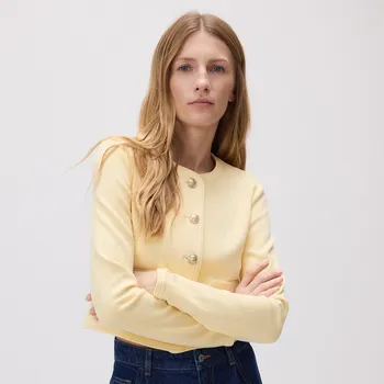 Reserved - Sako z viskózy - světle žlutá - 7781B-10X - 7781B-10X-S