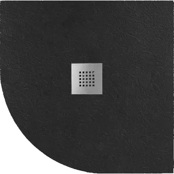 Sprchová vanička Gelco Mitia Sprchová vanička z litého mramoru, čtvrtkruh 90x90cm, černá, PMCR90