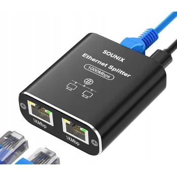 Rozdzielacz Splitter Sieciowy RJ45 1x2 SOUNIX Gigabit 1000Mbps
