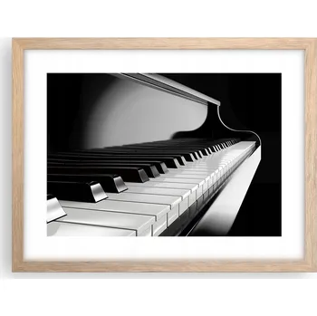 Obraz Obraz plakát v rámu světlý dub do obýváku 40x30 piano foto na zeď