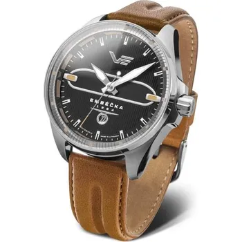 Hodinky Vostok Europe Limitovaná edice Embéčka Automatic Line NH35-325A498 - Hnědý kožený řemínek + 5 let záruka a dárek ZDARMA