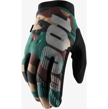 Moto rukavice Rukavice 100% Brisker Camo/Black M