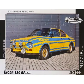 Puzzle Puzzle KB Barko s.r.o. 40 dílků Puzzle Hádanka č. 58 - ŠKODA 130 RS (1977) 40 dílků