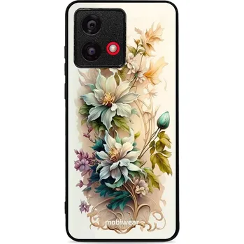 Pouzdro na mobilní telefon Lesklý kryt Mobiwear Glossy - Motorola Moto G84 - G014G Krémové květy (Prémiové lesklé pouzdro, obal, kryt Mobiwear Glossy na mobil Motorola Moto G84 - G014G Krémové květy, materiál Plast + TPU silikon - krytí po všech stranách, neošoupatelný potisk, tenk