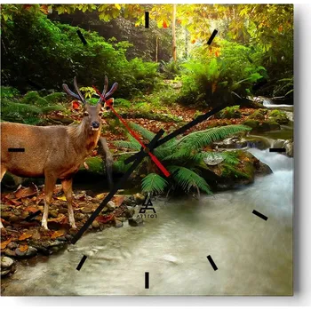 Hodiny Velké nástěnné hodiny 40x40 Krajina Skleněné hodiny Tiché